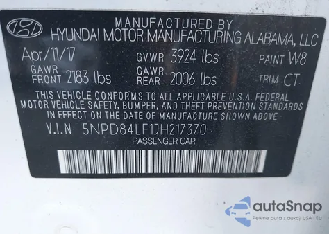 2018 Hyundai Elantra Sel из США, поврежденный, VIN 5NPD84LF1JH217370